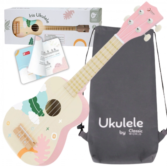 Klasyczne Świat drewniane ukulele dla dzieci różowe
