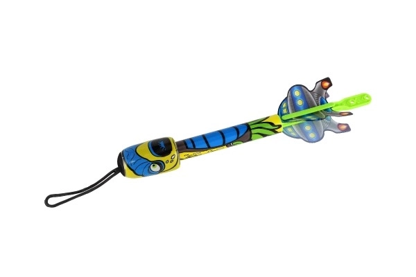 Strzałka wystrzałowa z dźwiękiem plastik 25cm 4 kolory na karcie 13x31,5x4cm