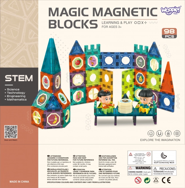 Magnetyczne klocki Woopie zamek 98 szt.