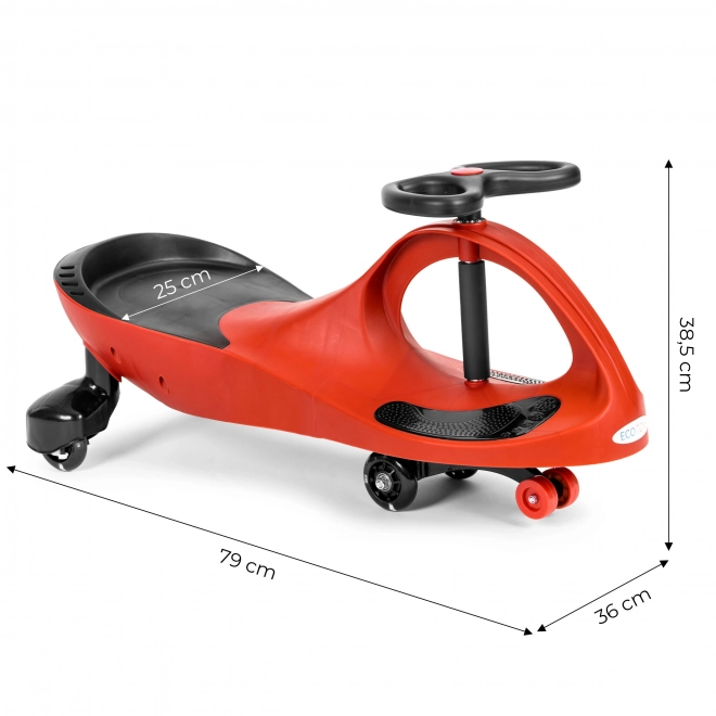 Jeździk z LED kółkami czerwony ECOTOYS