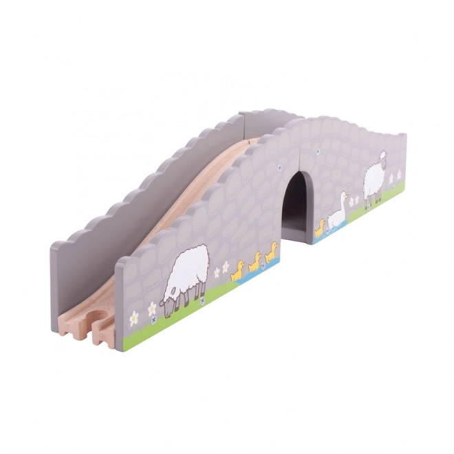 Bigjigs Rail Farma most z tunelem