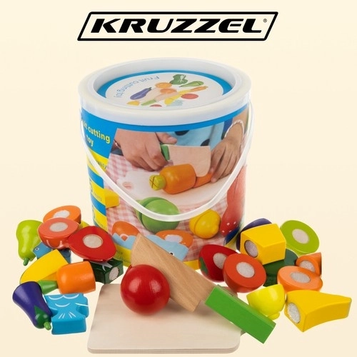 Drewniane owoce i warzywa do krojenia