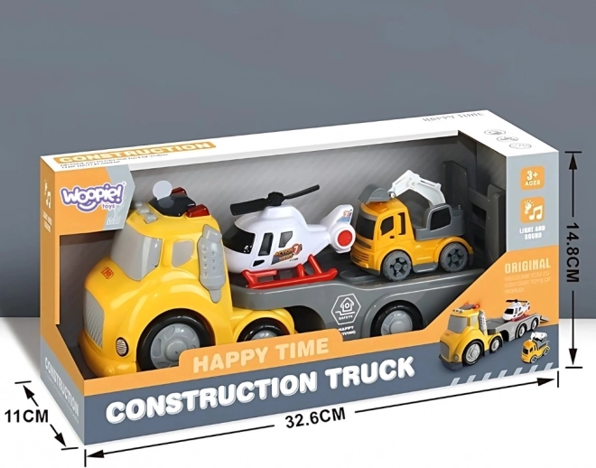 Żółta laweta holownicza WOOPIE City Truck ze światłami i dźwiękami