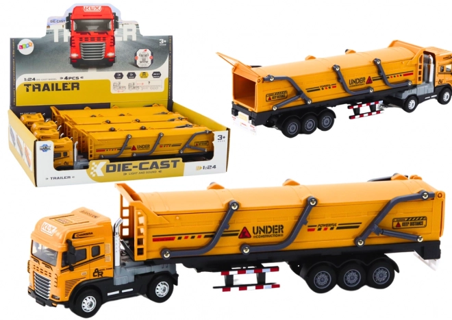 Model Ciężarówki Budowlanej 1:24 z Światłami i Dźwiękami - Żółty