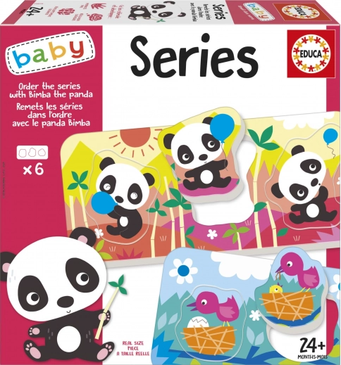Educa Baby układanka Panda Bimba i przyjaciele, 6 puzzli po 3 elementy