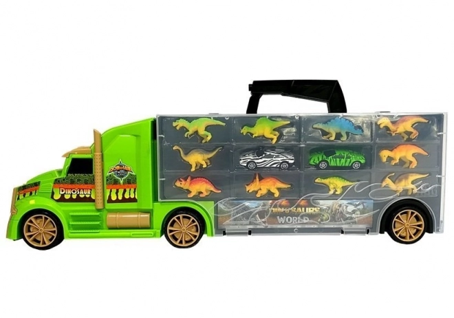 Walizka Transporter Sorter z dinozaurami zielony