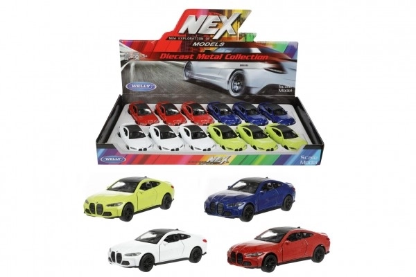 Auto Welly BMW M4 metalowy/plastikowy 12cm 4 kolory na napęd wsteczny