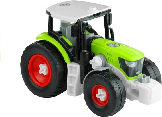 Rozkładany traktor z przyczepą na drewno