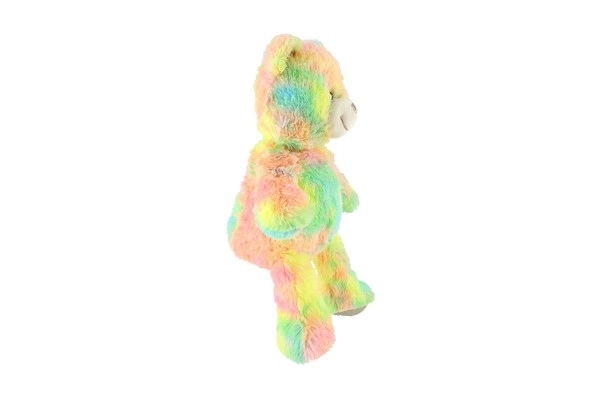 Senny miś tęczowy pluszowy 40cm na baterie ze światłem i dźwiękiem w woreczku