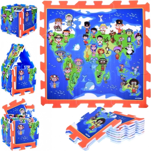 Piankowe puzzle Dzieci świata – edukacyjna mata do zabawy 93 × 93 cm