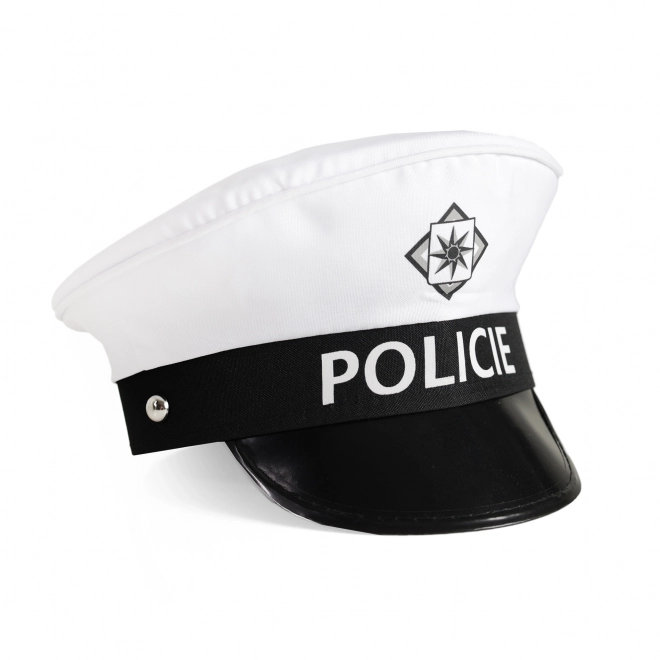 Zestaw policji drogowej tkanina/plastik czapka, lizak, gwizdek na karcie 30x48x8cm