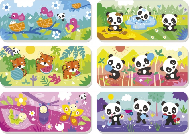 EDUCA Baby układanka Panda Bimba i przyjaciele 6x3 elementy