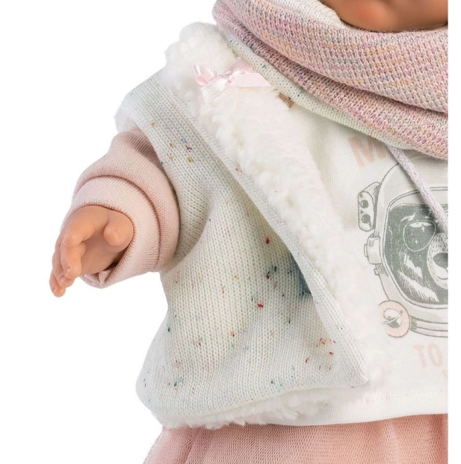 Llorens 42402 JULIA - realistyczna lalka z dźwiękami i miękkim materiałowym ciałem - 42 cm
