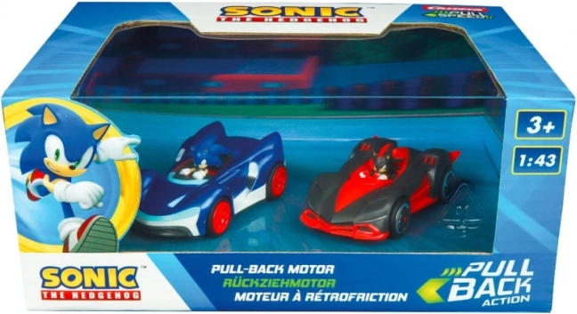 Zestaw samochodzików Sonic i Shadow z mechanizmem napędowym