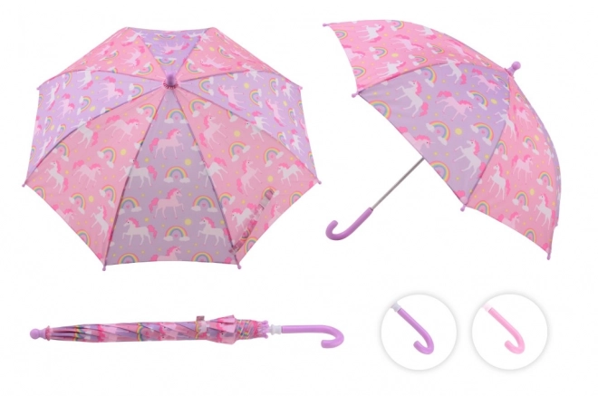 Parasol tęczowy z jednorożcem