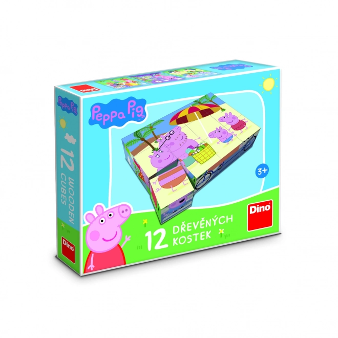 PEPPA PIG 12 Drewniane licencyjne kostki