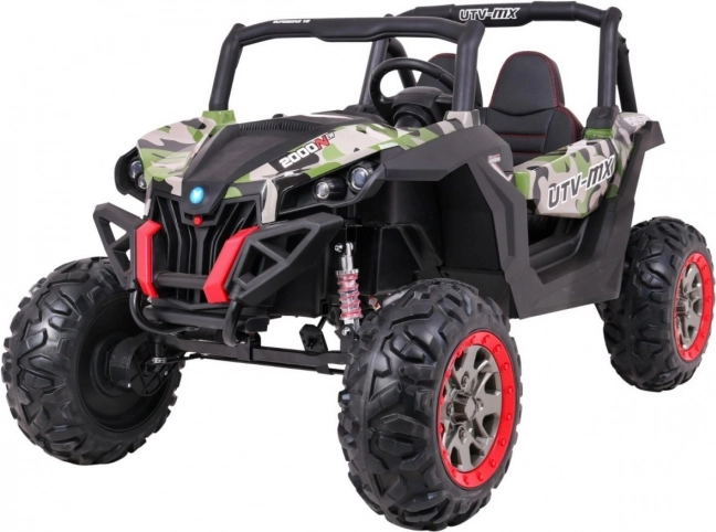 Dziecięce elektryczne buggy z napędem 4x4, MP4, zdalnym sterowaniem i LED, moro
