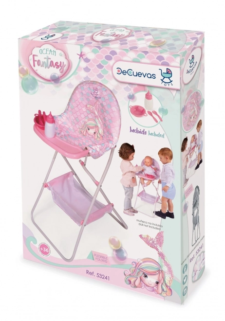 DeCuevas 53241 Składana krzesełko do karmienia dla lalek z akcesoriami Ocean Fantasy 2021
