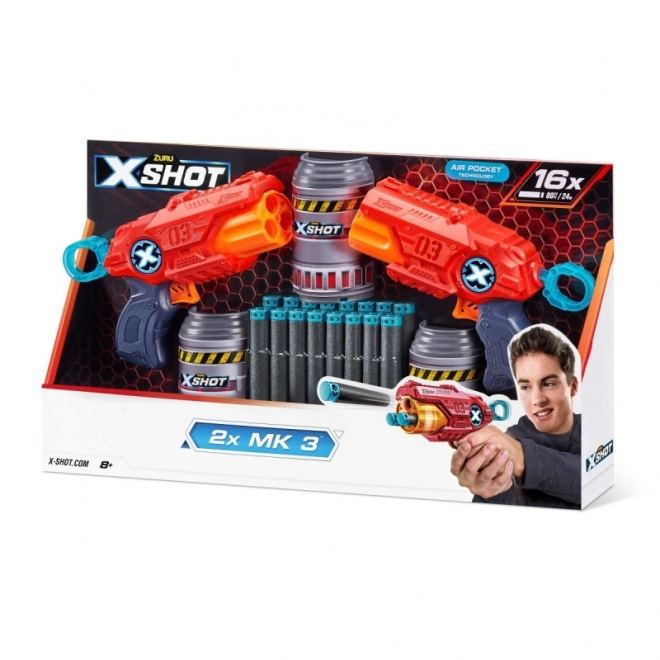 ZURU X-SHOT EXCEL MK 3 podwójny zestaw z obrotową głowicą i 16 nabojami