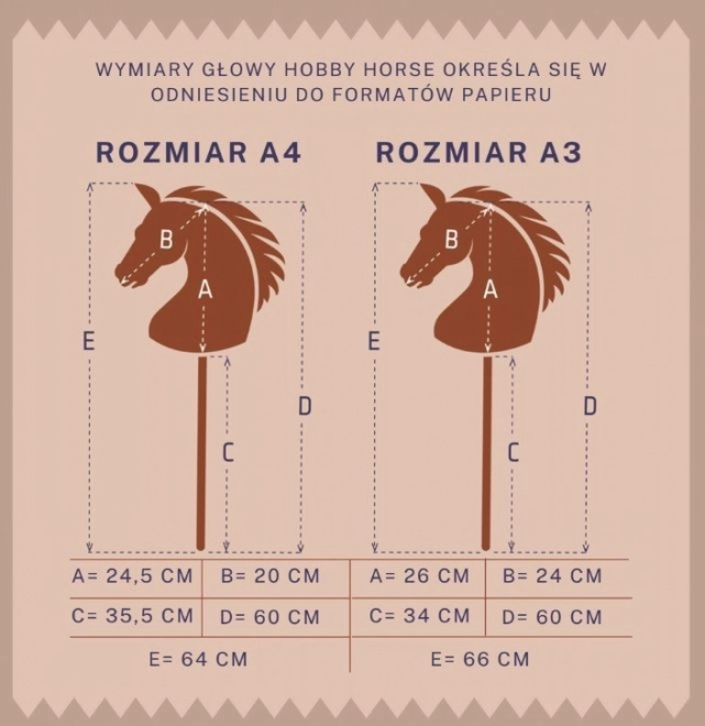 HOPPIHORSE koń na kiju hobby horse rozmiar A4 szary