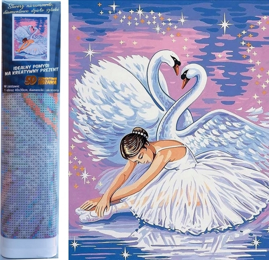 Diamentowe malowanie Jezioro Łabędzie 30 × 40 cm