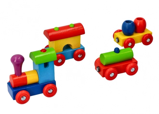 Goki kolorowy drewniany pociąg z magnetycznymi wagonikami