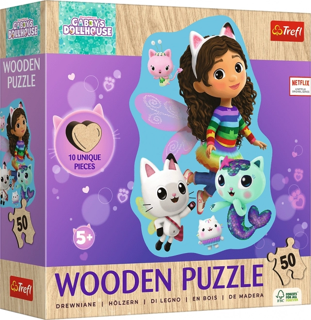 Drewniane Puzzle Gabynin Magiczny Domek 50 Części