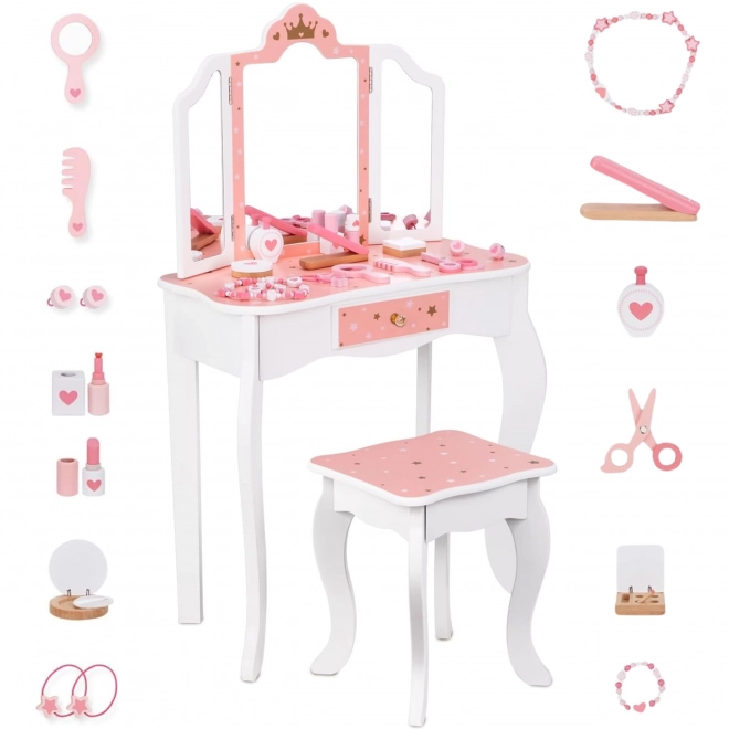 Drewniana toaletka z krzesełkiem od Tooky Toy