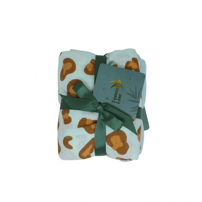 Tommy Lise Muślinowa pielucha 2 szt. Blue Leopard Zestaw 70x70 cm