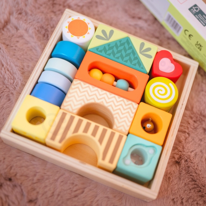 Drewniane sensoryczne klocki Classic World Montessori