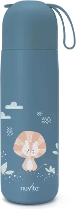 Termos z silikonowym uchwytem 400 ml, Błękitny