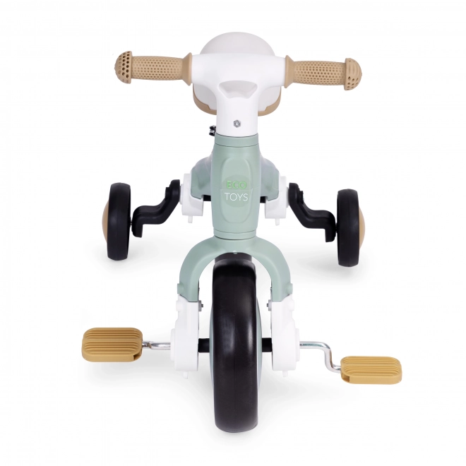 Rowerek balansowy z pedałami - treningowe boczne kółka 3w1 ECOTOYS – Zielone