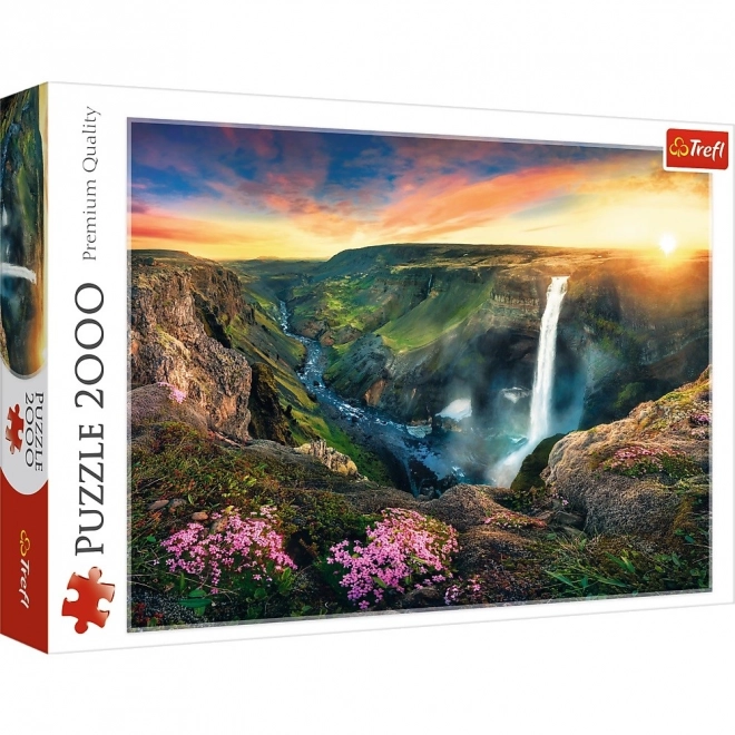 Puzzle 2000 kawałków Wodospad Haifoss, Islandia