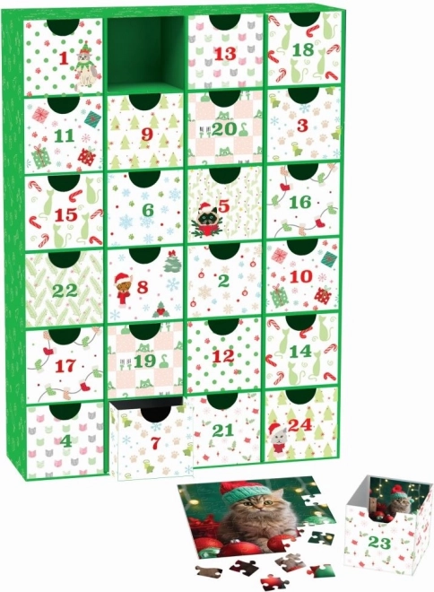 Adwentowy kalendarz puzzle Świąteczne Brody