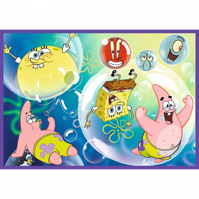Puzzle 4x250 Zwariowany świat Sponge Boba