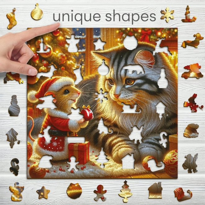 Drewniane puzzle Kot i mysz 250 elementów