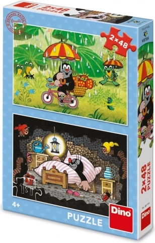 Puzzle DINO KRECIEK – dzień Krecika 2×48 elementów