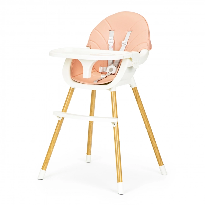 Ecotoys Krzesełko do karmienia 2w1 Różowe