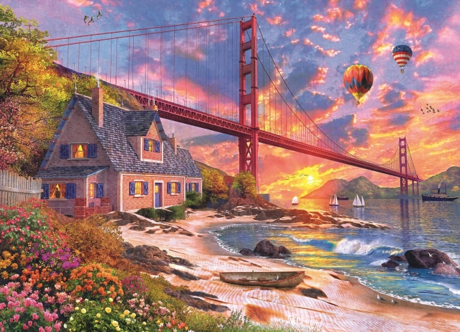 Puzzle zachód słońca nad Golden Gate 1000 kawałków