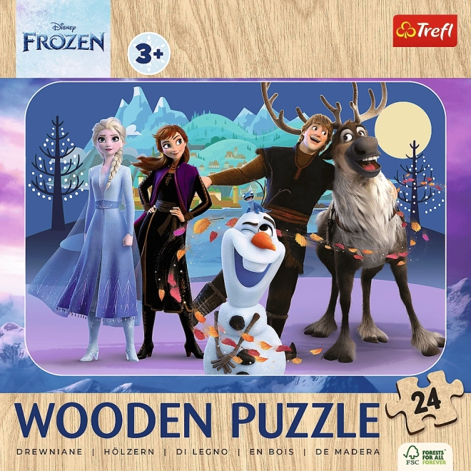 Drewniane puzzle Kraina Lodu 24 sztuk