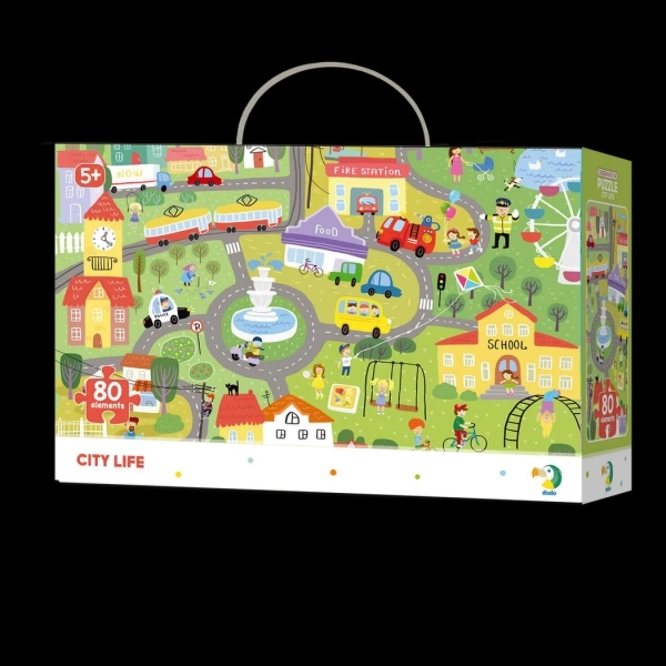 Puzzle z wyszukiwaniem obrazków życie w mieście 80 elementów