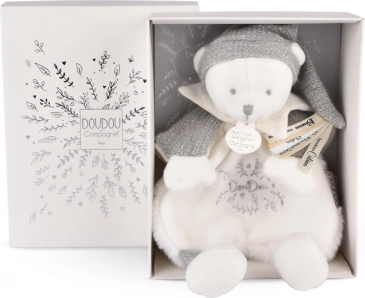 Doudou Zestaw prezentowy - Pluszowy miś z czapeczką 25 cm