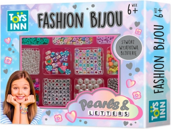 Kreatywny zestaw koralików Pearl & Letters do tworzenia biżuterii