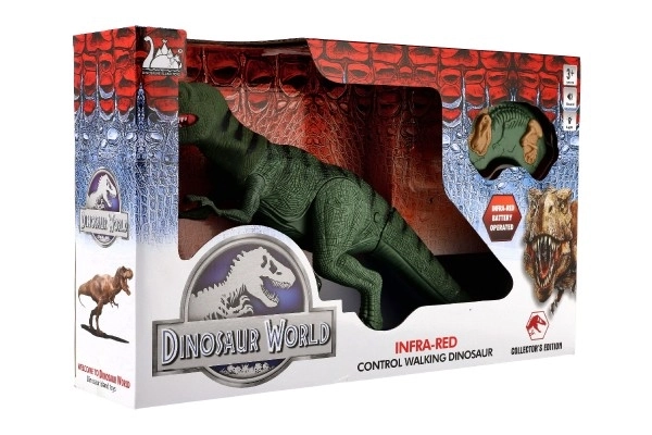 Dinozaur chodzący IC velociraptor plastik 50cm na baterie z dźwiękiem i światłem w pudełku 53x32,5x12cm