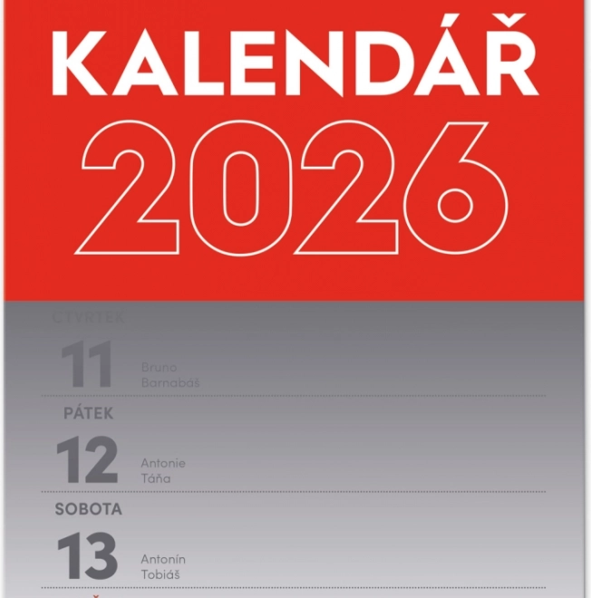 Kalendarz ścienny Tygodniowy 2026 A5