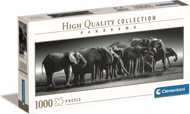 Panoramiczne puzzle 1000 elementów – stado słoni CLEMENTONI