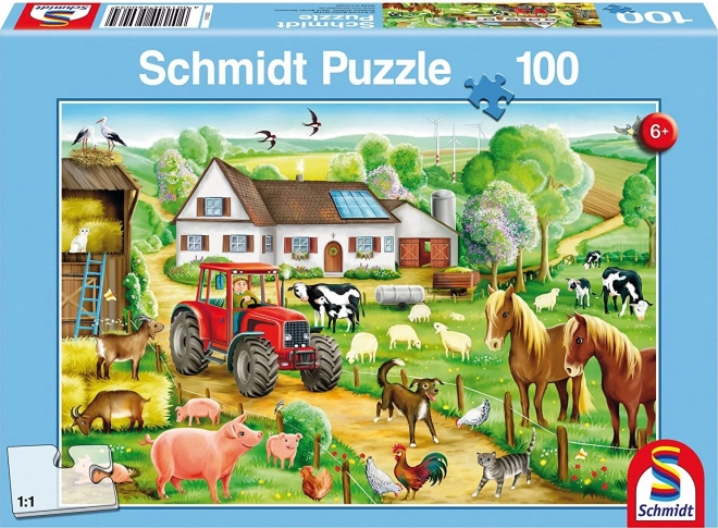SCHMIDT Puzzle Na farmie 100 elementów