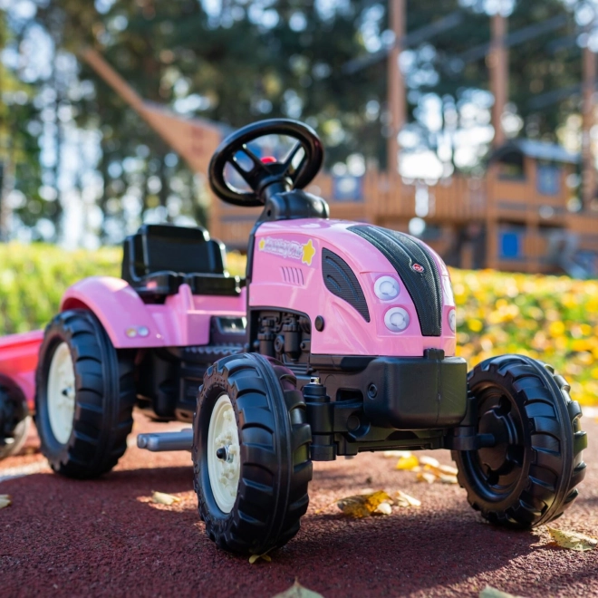 Traktor na pedały County Star z przyczepą różowy