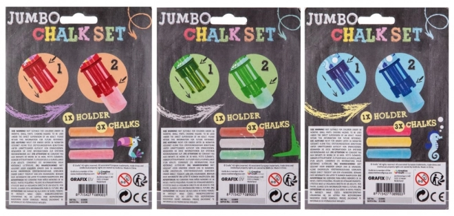 Kreda chodnikowa Jumbo + uchwyt 3 szt.