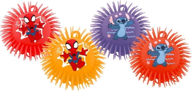 Puchata gumowa piłka 230 mm – SPIDEY i STITCH (mix motywów)